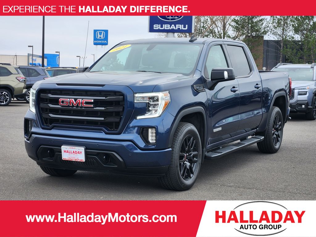 Pacific Blue Metallic 2021 GMC Sierra 1500 Elevation Crew Cab 4WD Pickup Truck Four-Wheel Drive Automatic