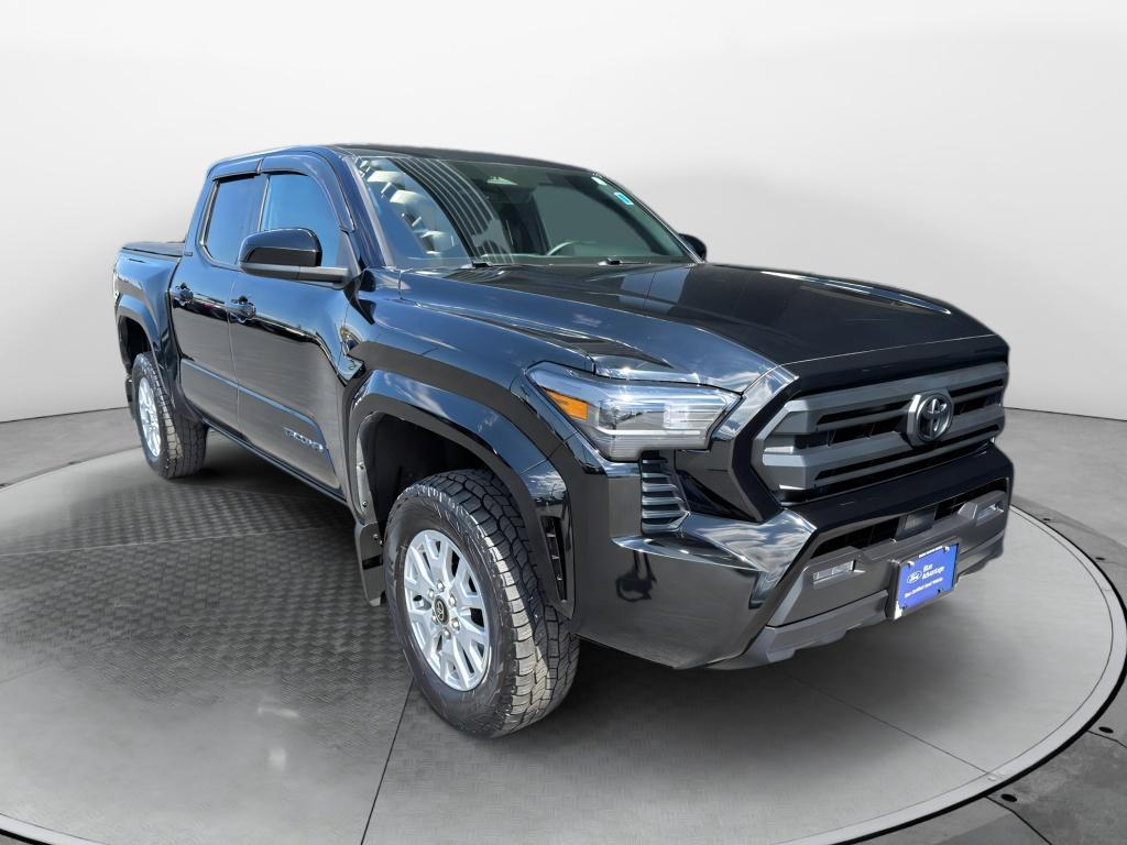 Black 2025 Toyota Tacoma SR5 Double Cab 4WD Pickup Truck Four-Wheel Drive 8-Speed Automatic