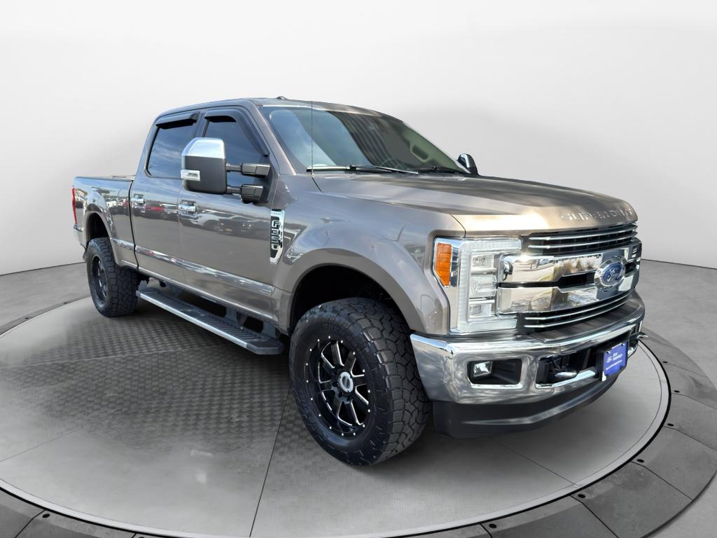 Gray (Stone Grey) 2018 Ford F-350 Super Duty Lariat Crew Cab 4WD Pickup Truck Four-Wheel Drive 6-Speed Automatic