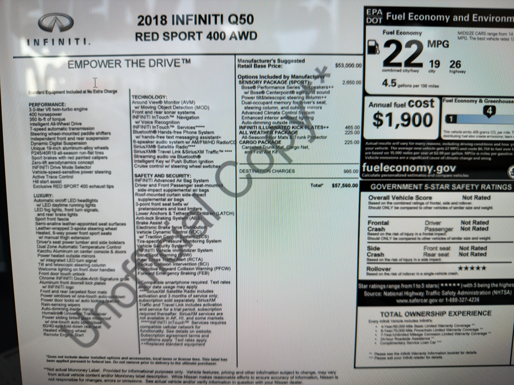 2018 INFINITI Q50 RED SPORT 400