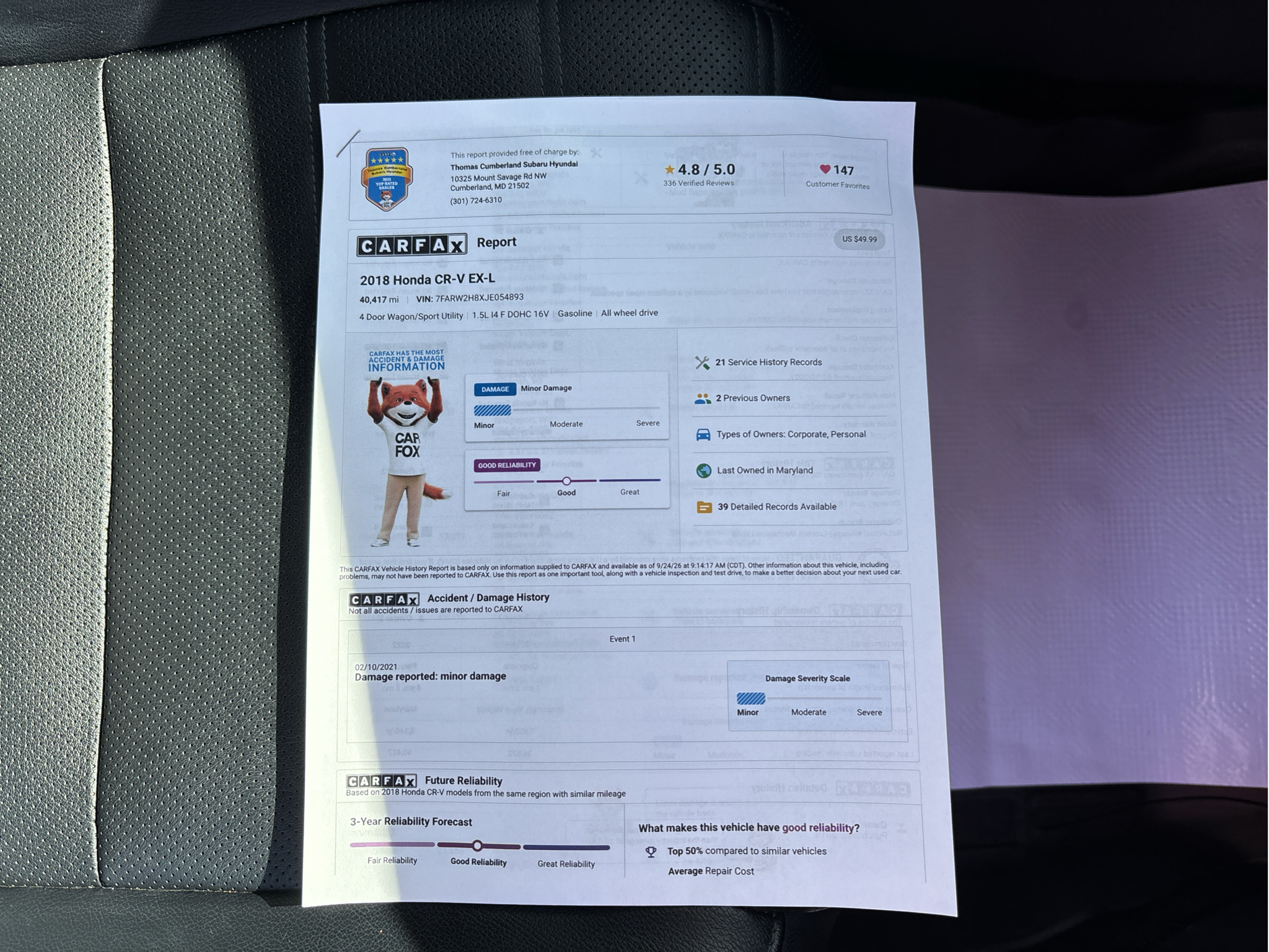 Used 2018 Honda CR-V SUV