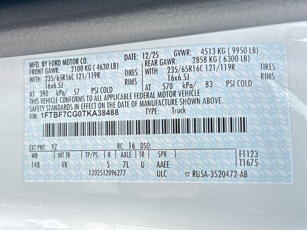 New 2026 Oxford White Ford Base w/9,950 lb. GVWR image 35