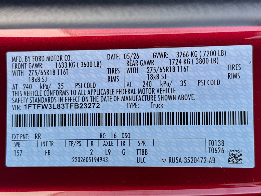 New 2026 Ruby Red Metallic Tinted Clearcoat Ford XLT image 30