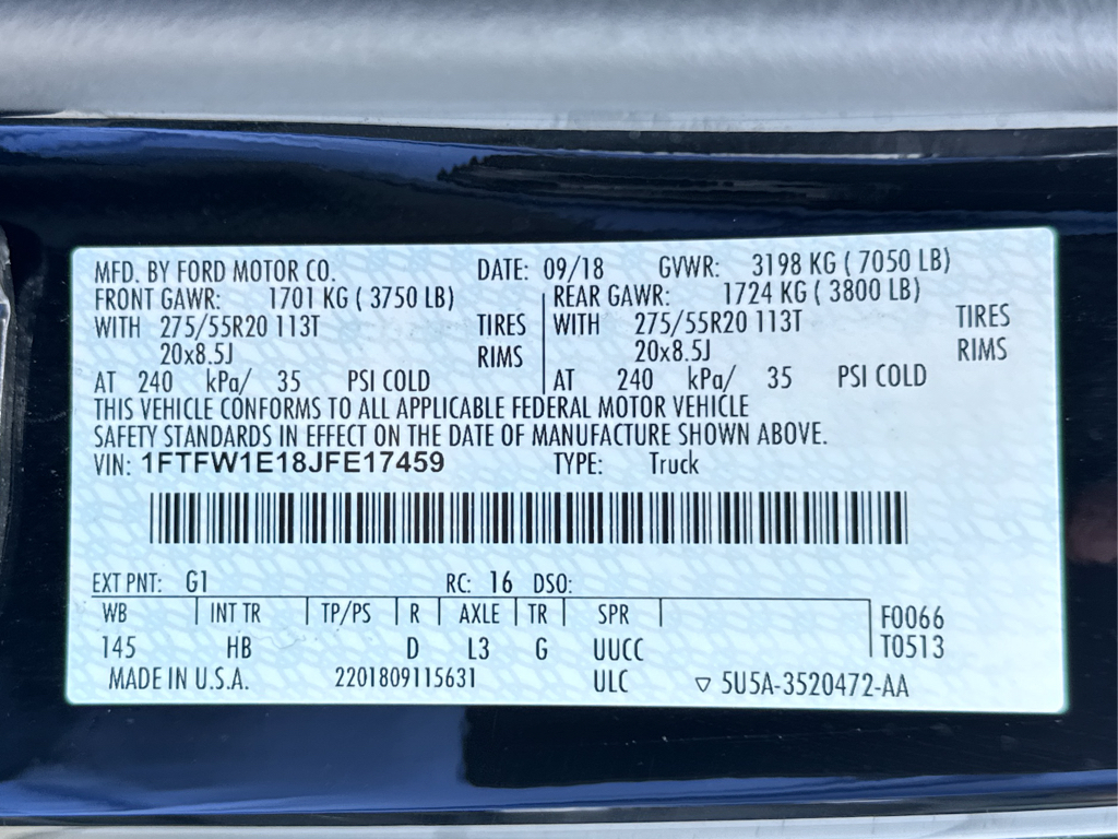 Used 2018 Shadow Black Ford LARIAT image 30