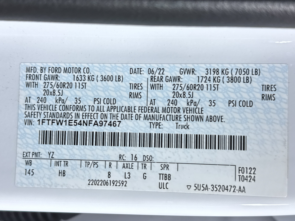 Used 2022 Oxford White Ford LARIAT image 34