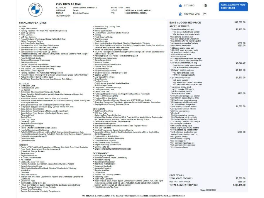 Used 2022 BMW X7 M50i