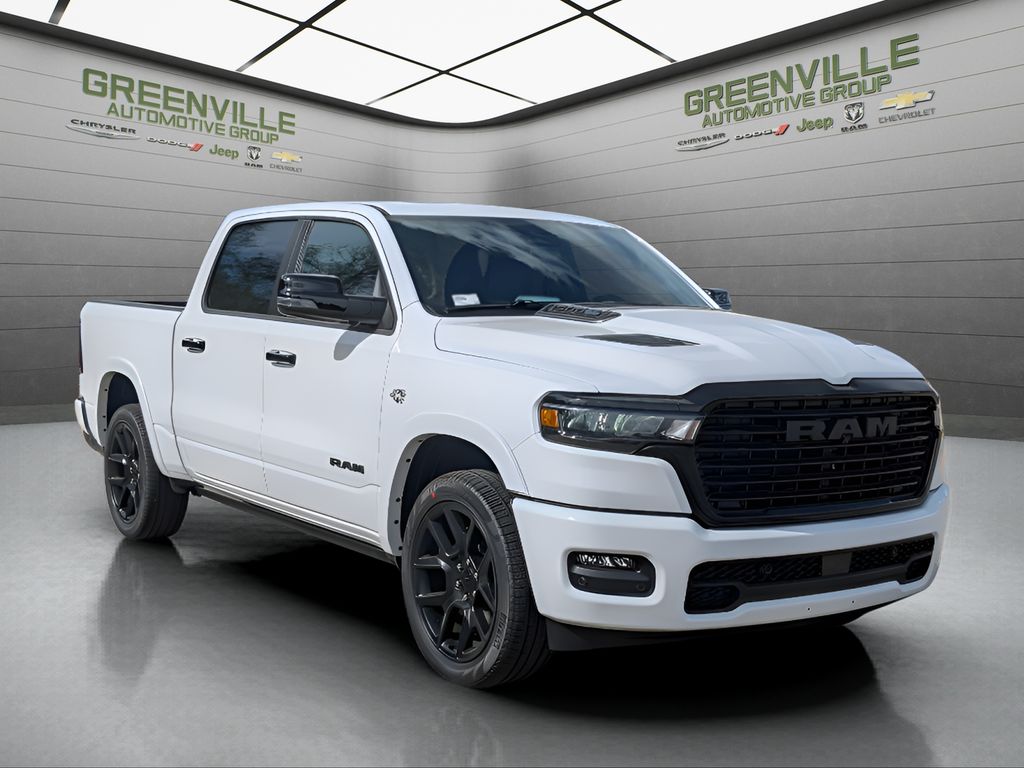 2026 Ram 1500 Laramie Night Edition Hemi 4x4 Crew Cab - Bright White Clearcoat exterior view 2