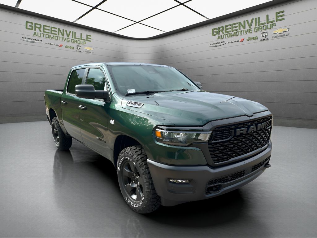 2026 Ram 1500 Warlock Hemi 4x4 Crew Cab - Serrano Green Metallic exterior view 3