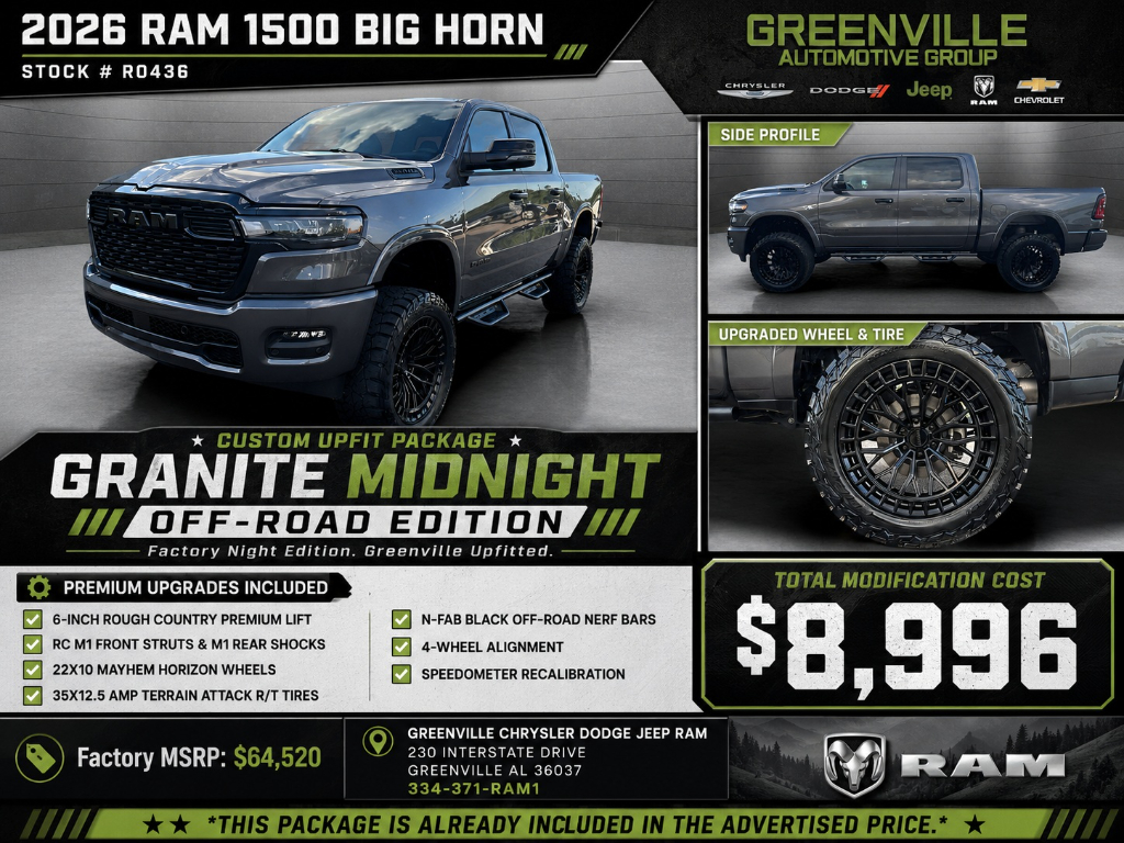 New 2026 Ram 1500 Big Horn Night Edition Hemi 4x4