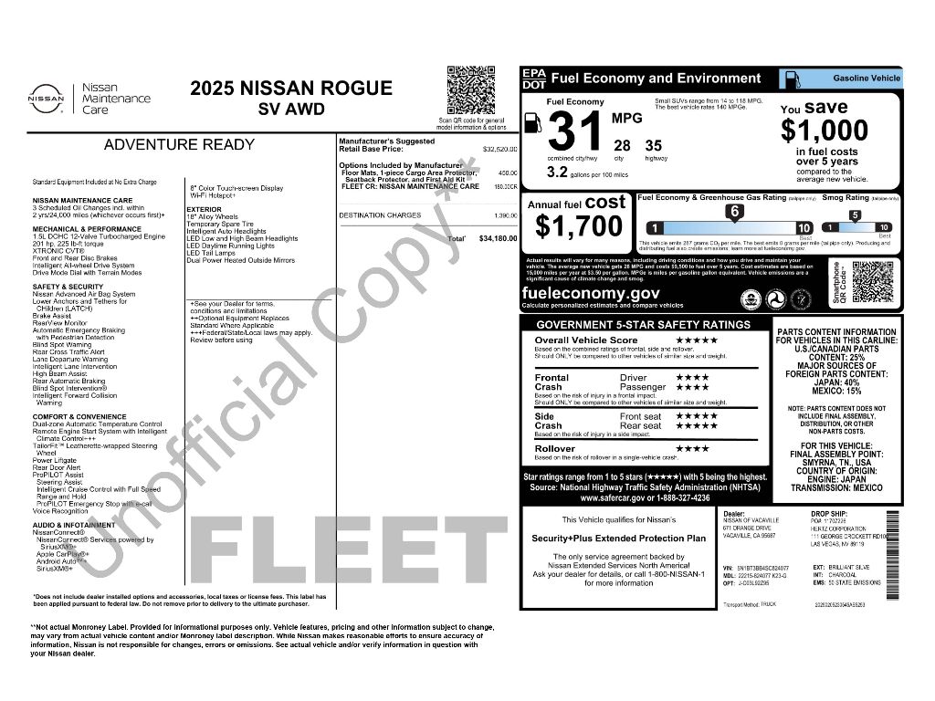used 2025 NISSAN ROGUE SV AWD