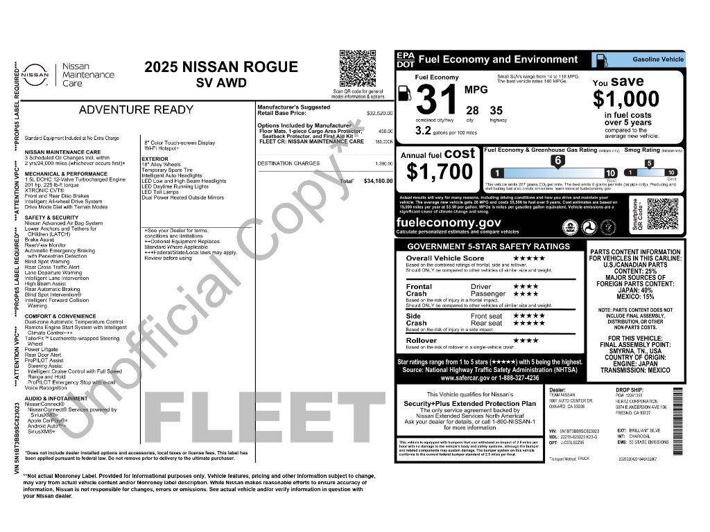 Used 2025 Nissan Rogue SV with VIN 5N1BT3BB9SC823023 for sale in Kansas City