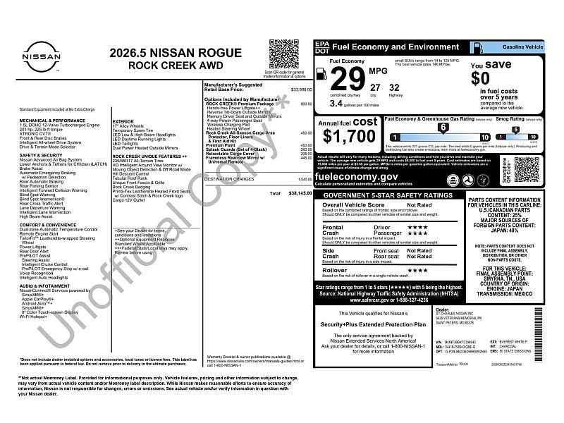 new 2026 NISSAN ROGUE Rock Creek