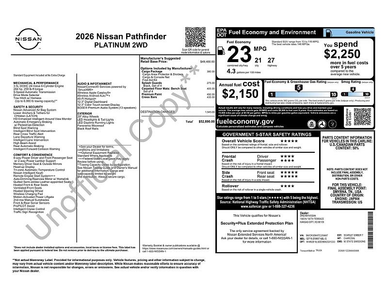 new 2026 NISSAN PATHFINDER Platinum