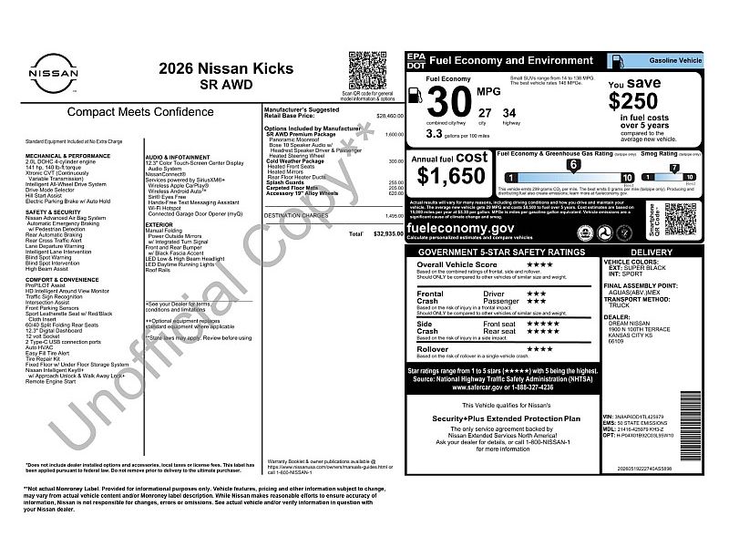 new 2026 NISSAN KICKS SR