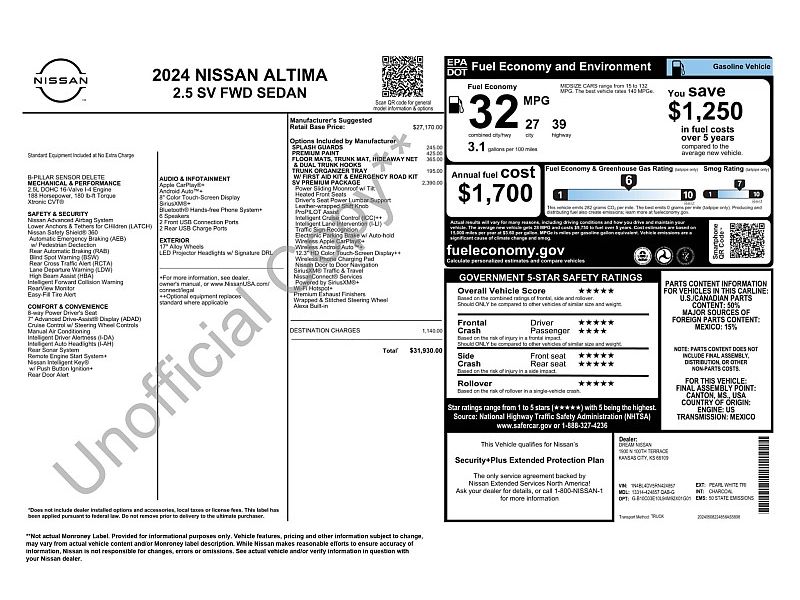 used 2024 NISSAN ALTIMA 2.5 SV
