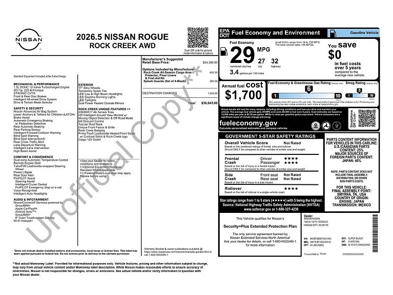 new 2026 NISSAN ROGUE 2026.5 AWD Rock Creek