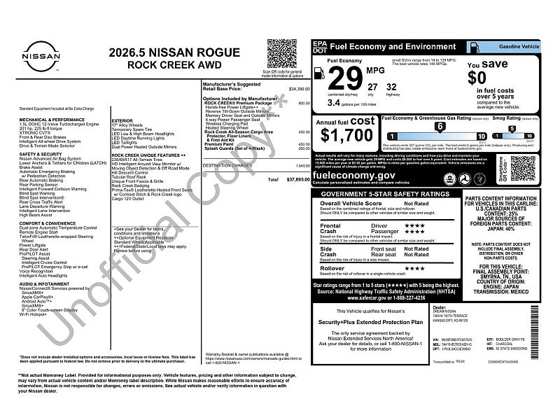 new 2026 NISSAN ROGUE 2026.5 AWD Rock Creek