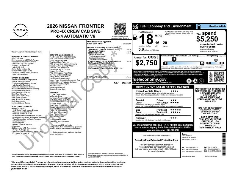 new 2026 NISSAN FRONTIER PRO-4X