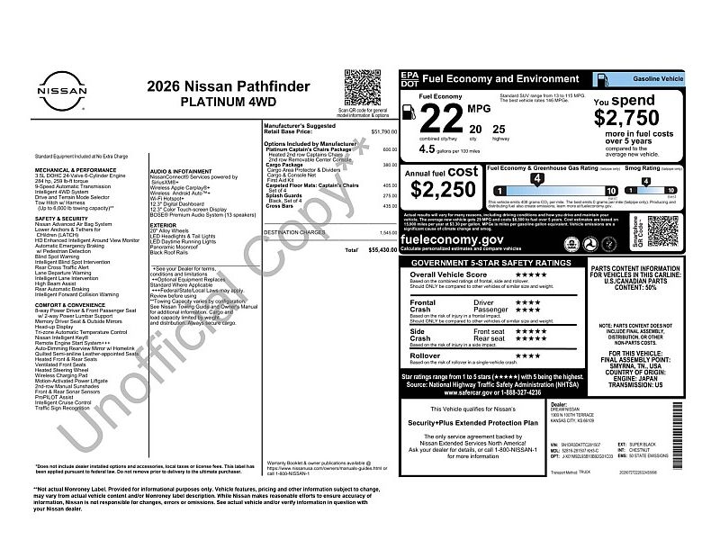 new 2026 NISSAN PATHFINDER Platinum