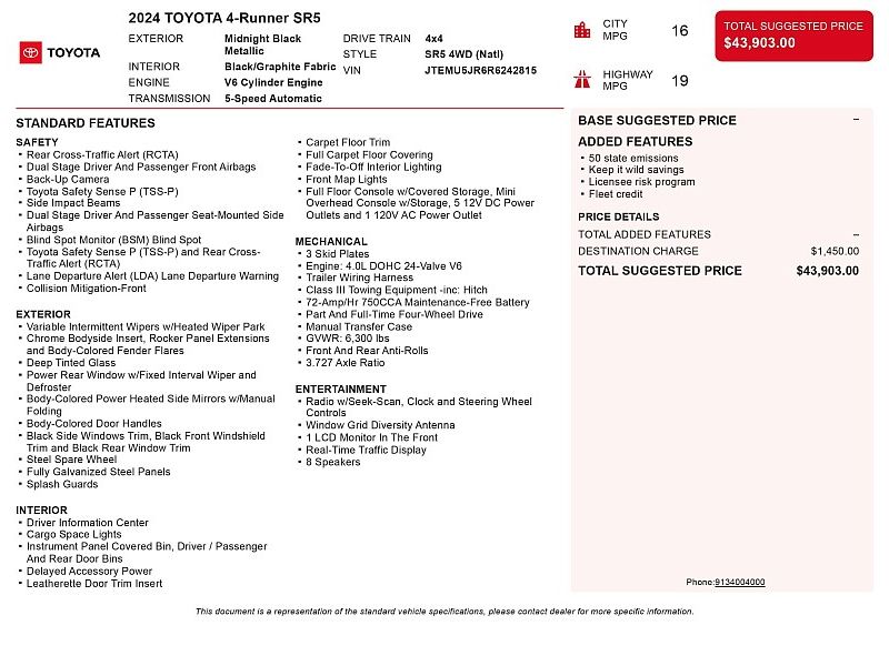 used 2024 TOYOTA 4RUNNER SR5