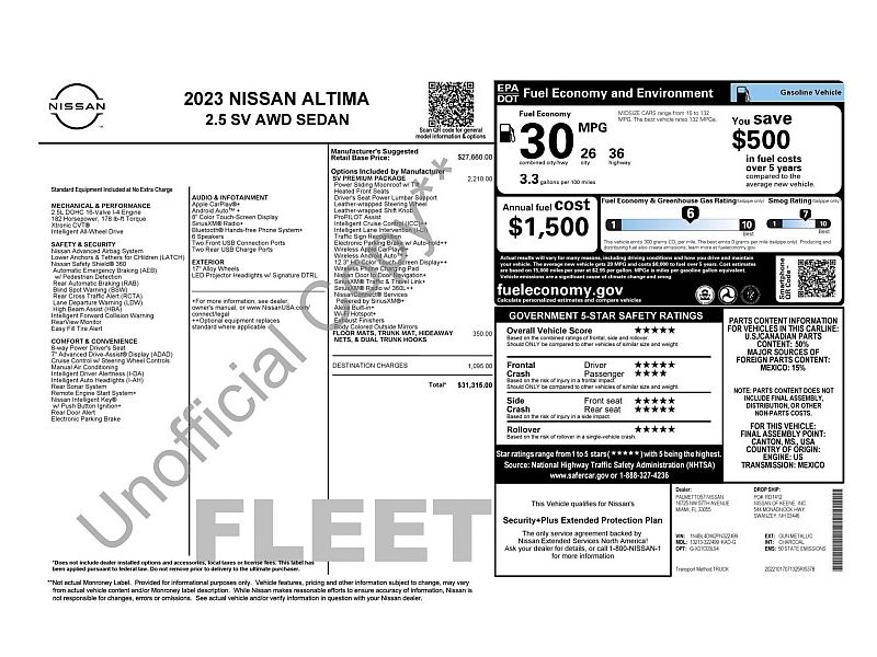 used 2023 NISSAN ALTIMA 2.5 SV