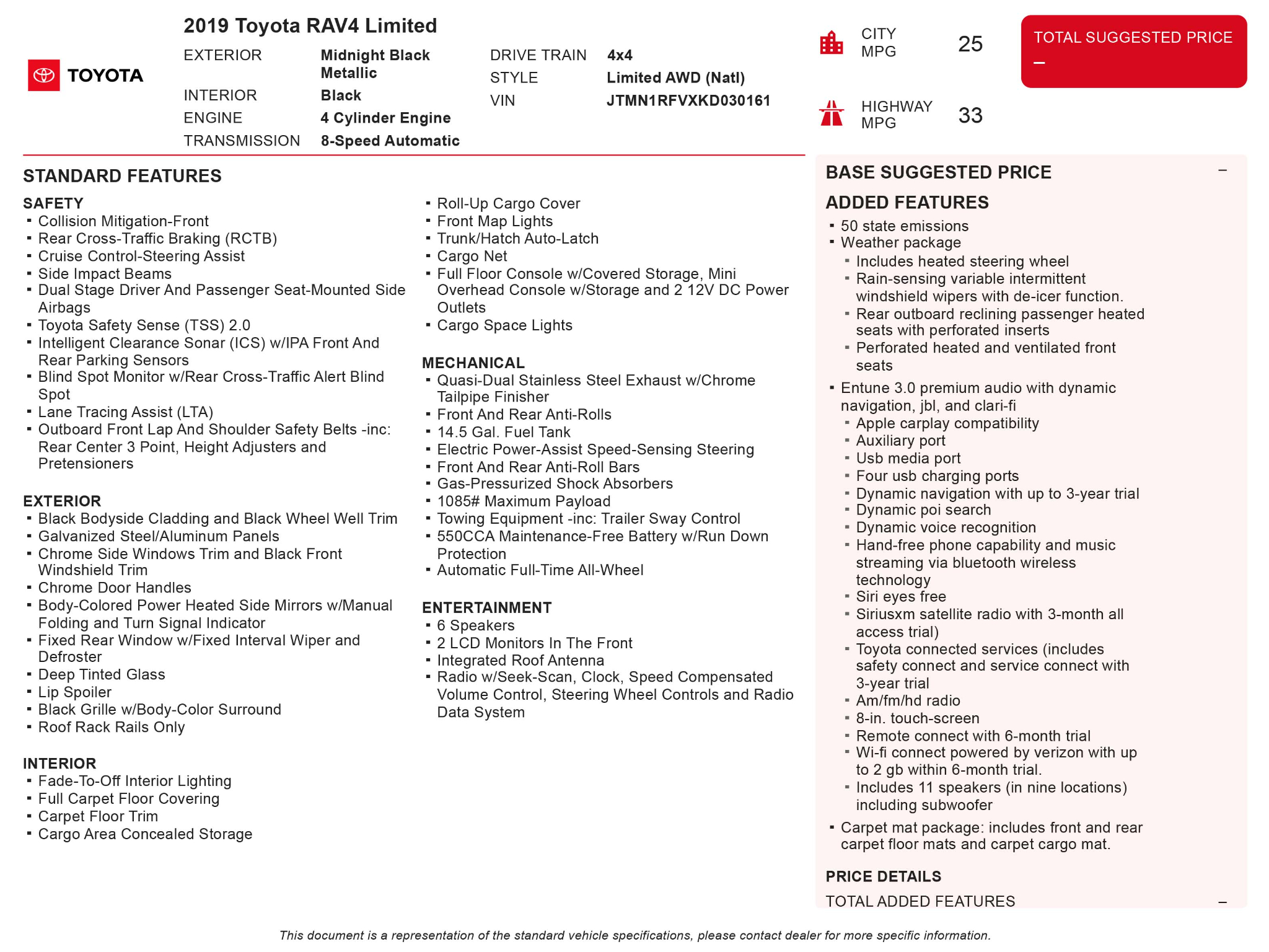 used 2019 TOYOTA RAV4 Limited