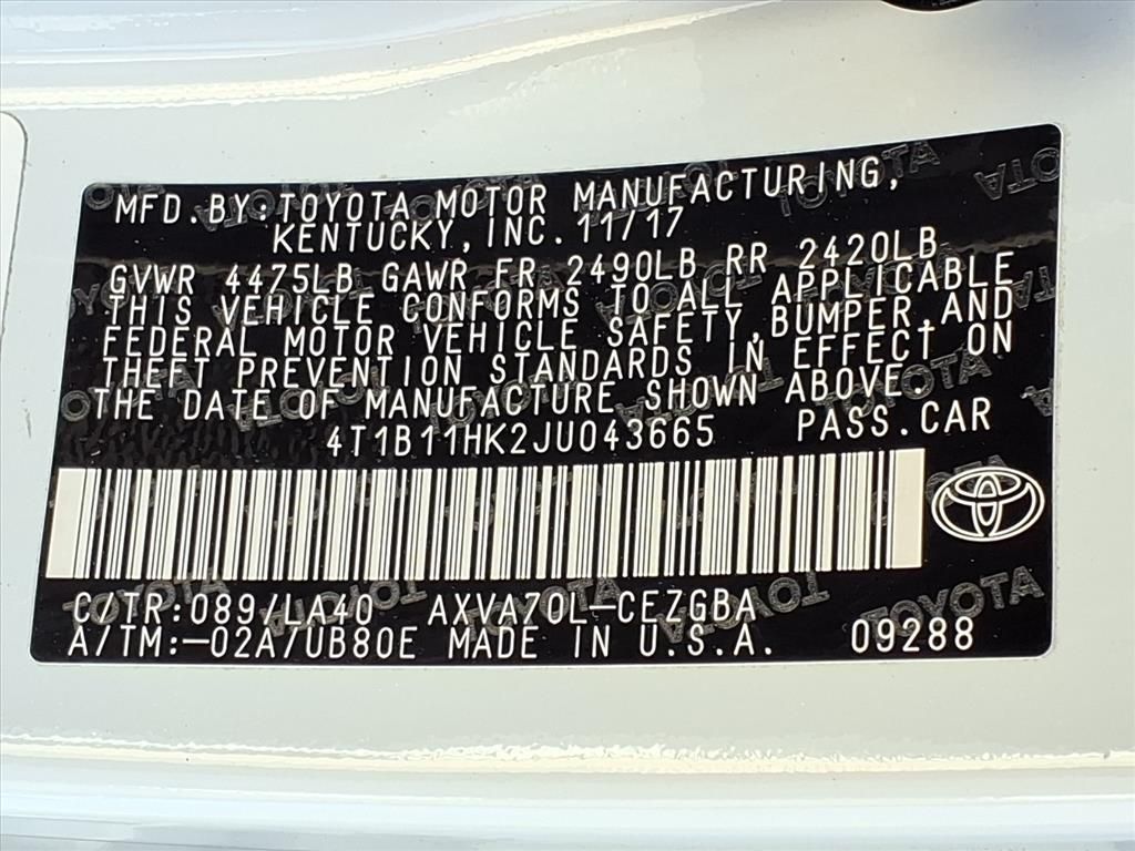 Used 2018 Toyota Camry Sedan