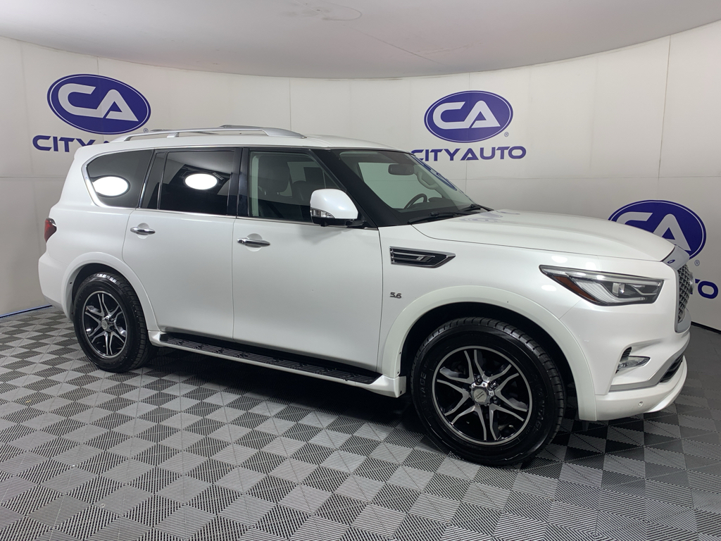 Moonstone White 2018 INFINITI QX80 RWD SUV / Crossover Rear-Wheel Drive 7-Speed Automatic