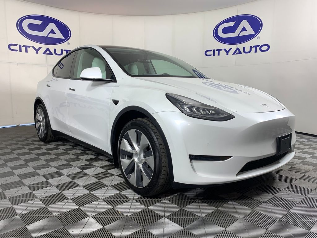 Pearl White Multi-Coat 2020 Tesla Model Y Long Range AWD SUV / Crossover All-Wheel Drive Automatic