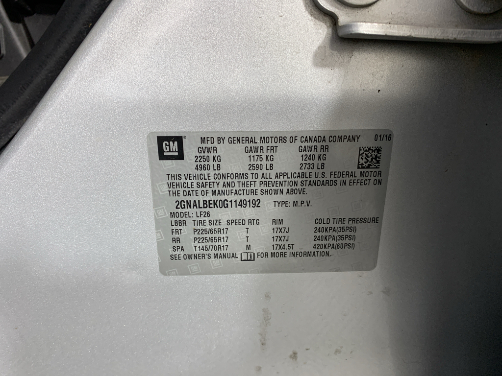 Used 2016 Chevrolet Equinox SUV