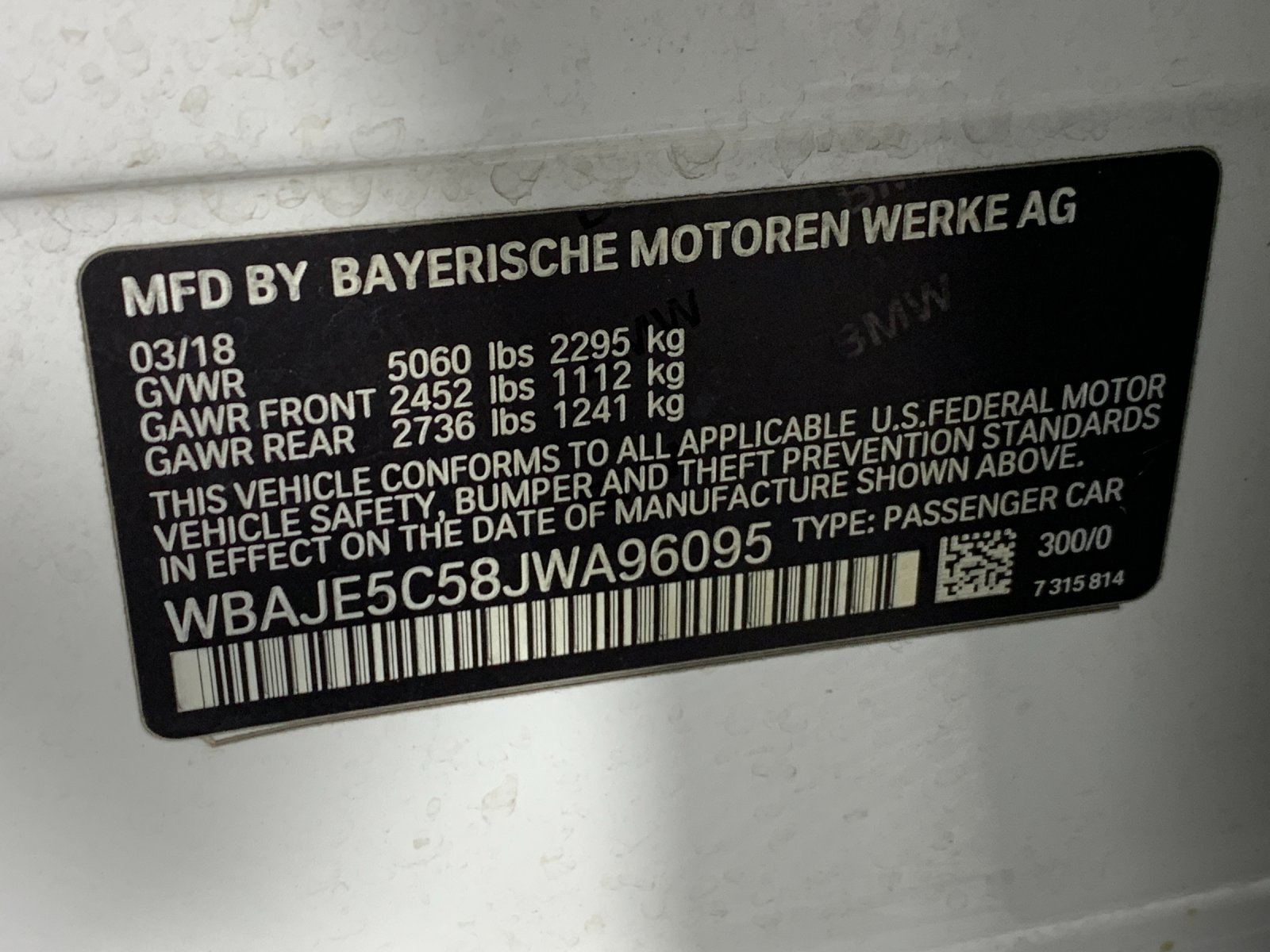Used 2018 BMW 5 series Sedan