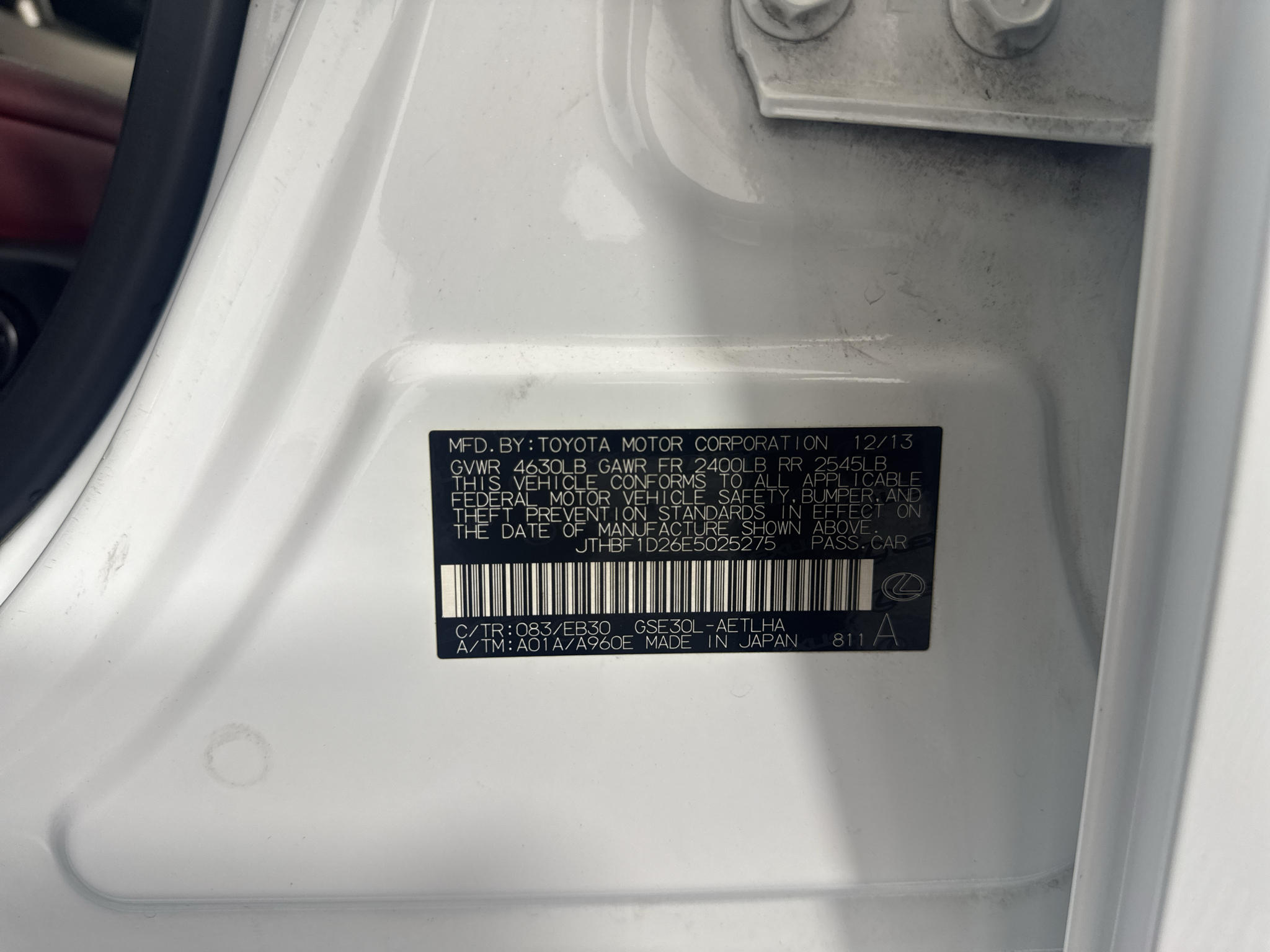 Used 2014 Lexus IS 250 Sedan