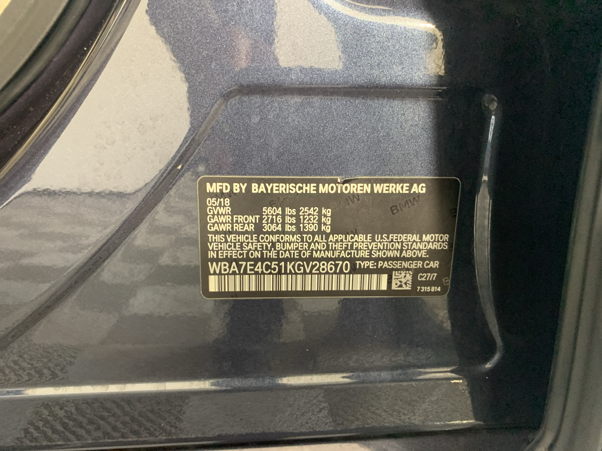 Used 2019 BMW 7 series Sedan
