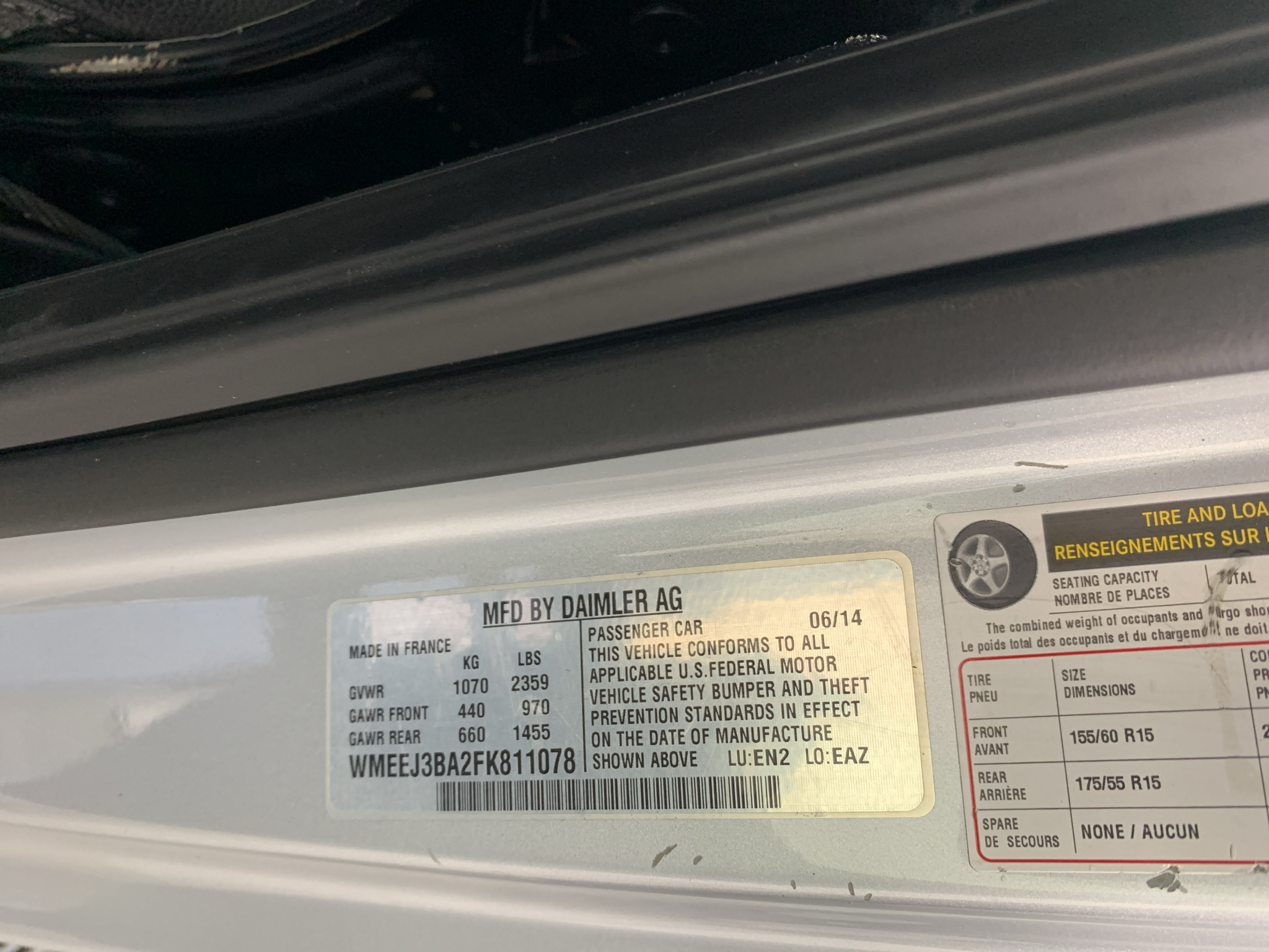 Used 2015 Smart fortwo Coupe