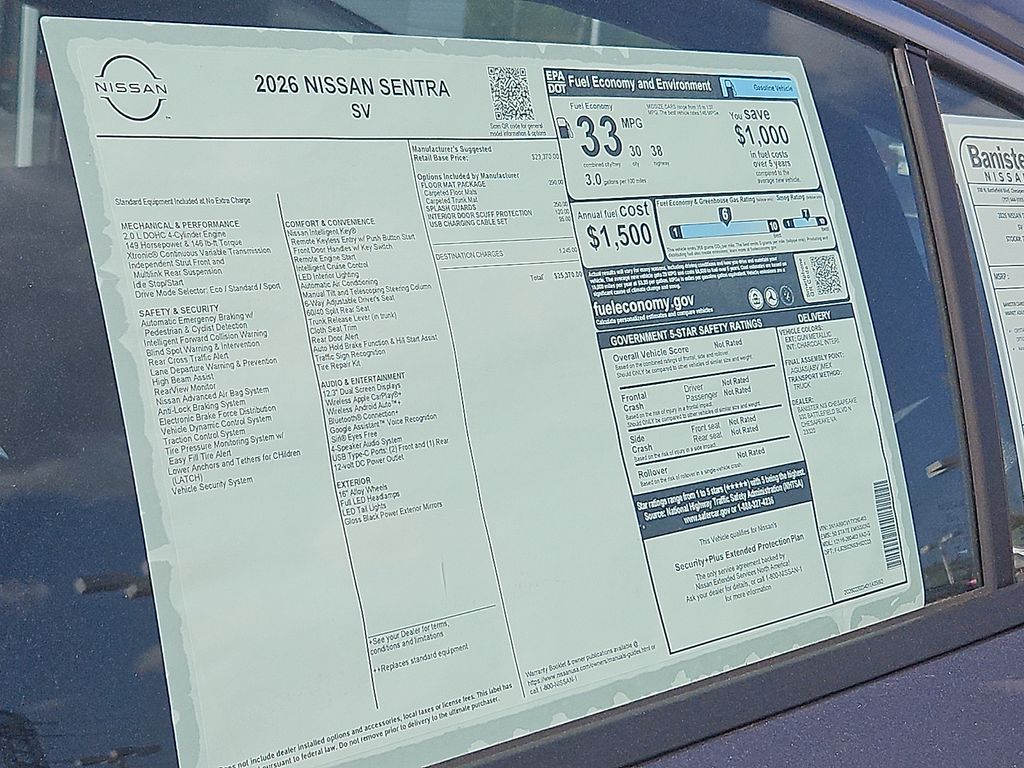 New 2026 Nissan Sentra Sedan
