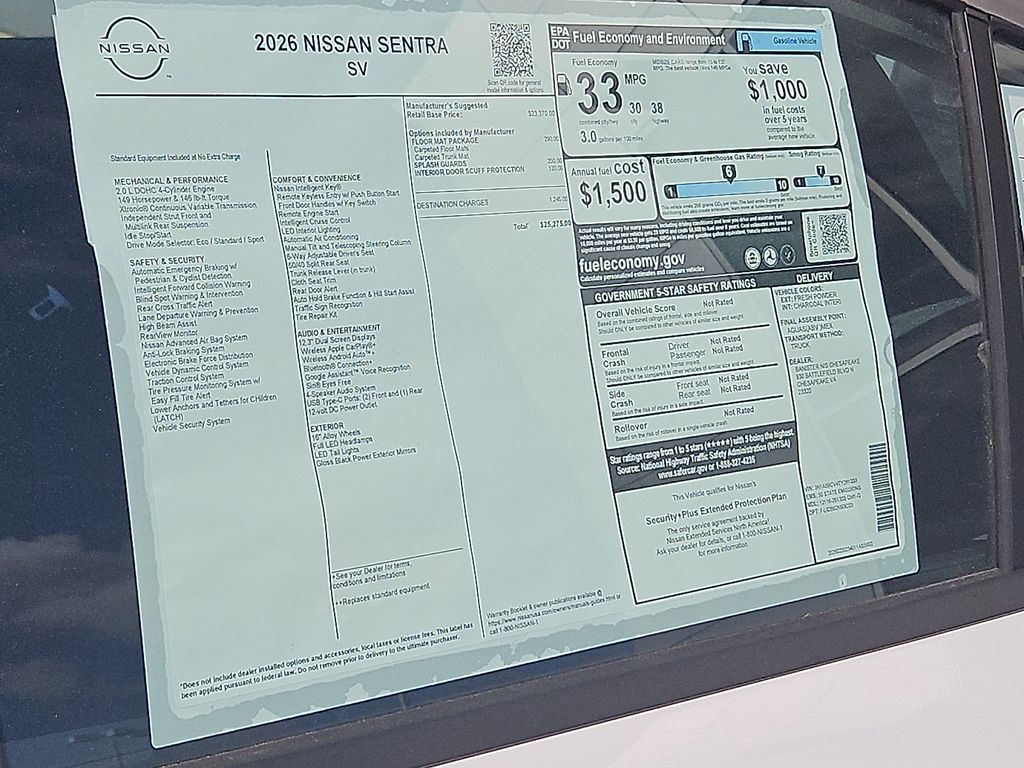 New 2026 Nissan Sentra Sedan