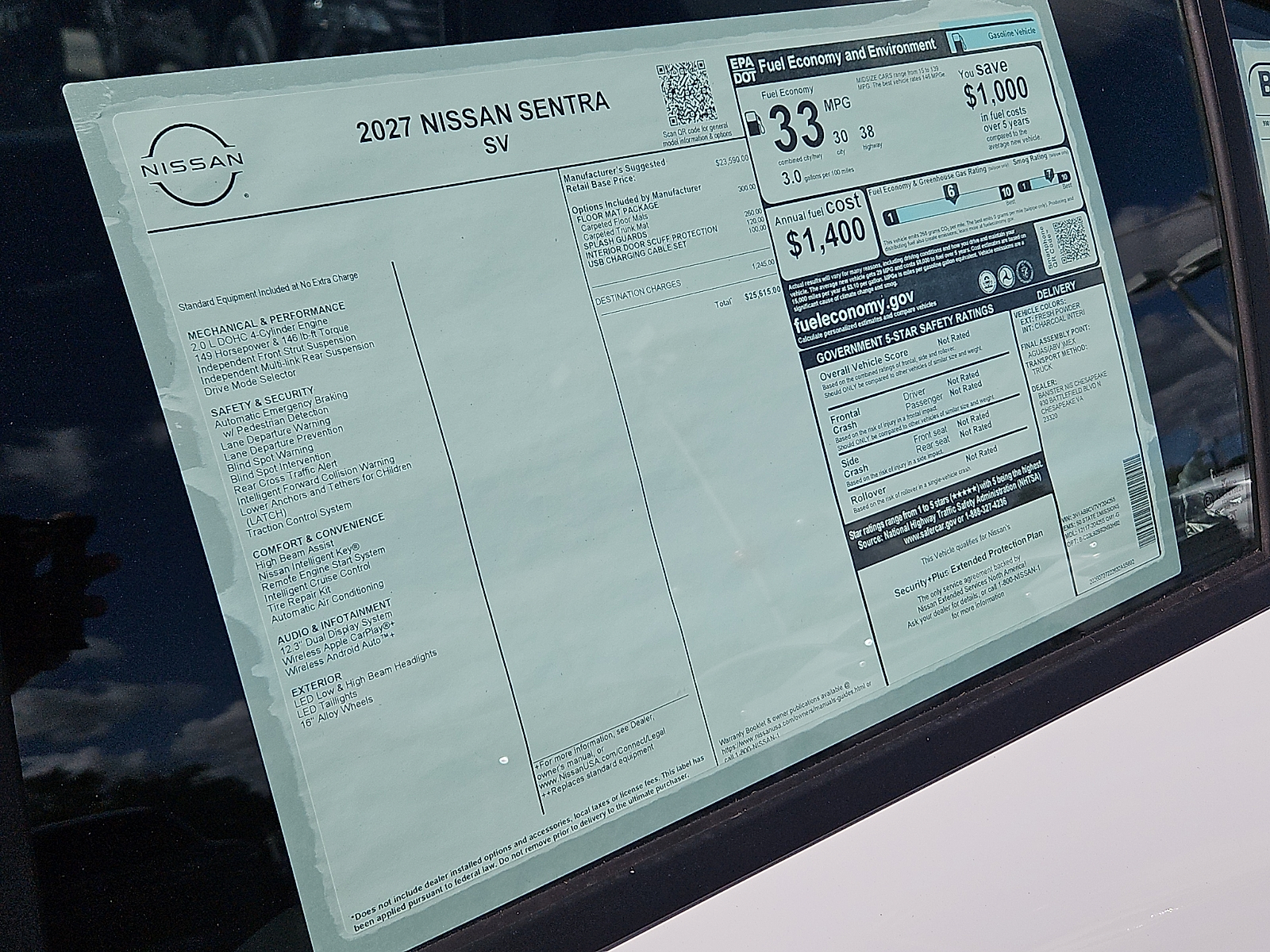 New 2027 Nissan Sentra Sedan