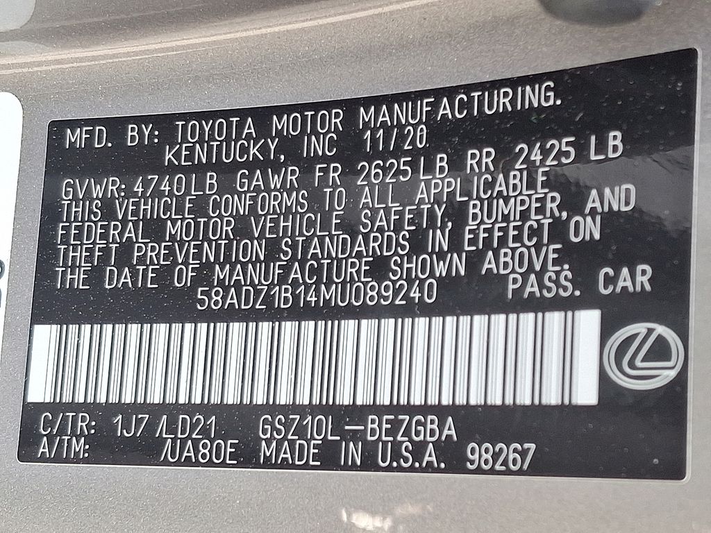 Used 2021 Lexus ES 350 Sedan