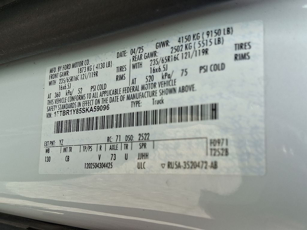 Used 2025 Ford Transit Van T-250 Low Roof Slide Van