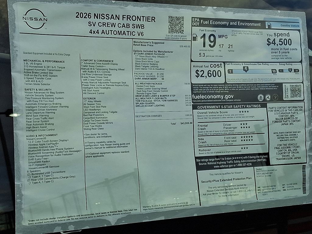 New 2026 Nissan Frontier Truck