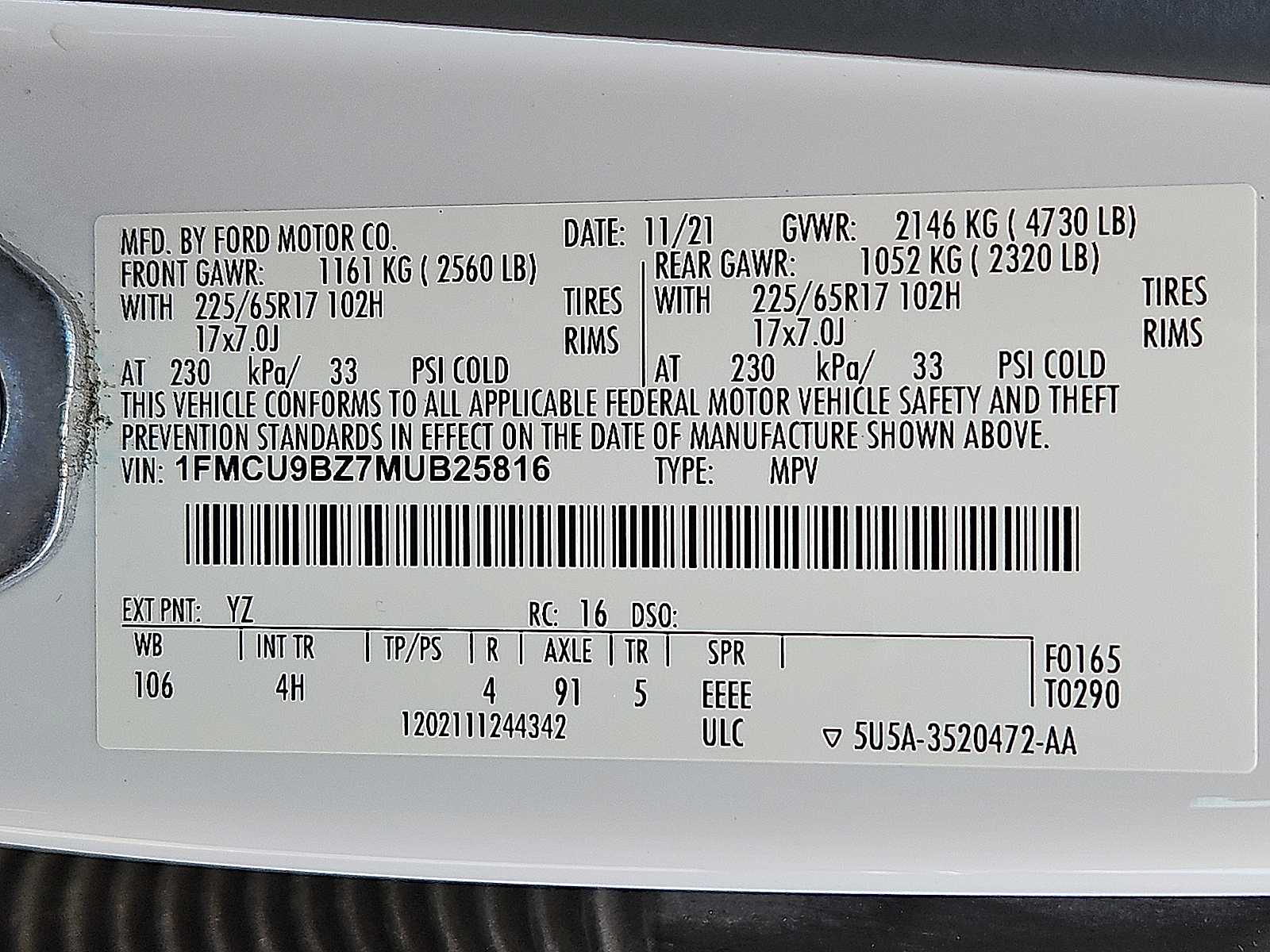 Used 2021 Ford Escape Hybrid SUV