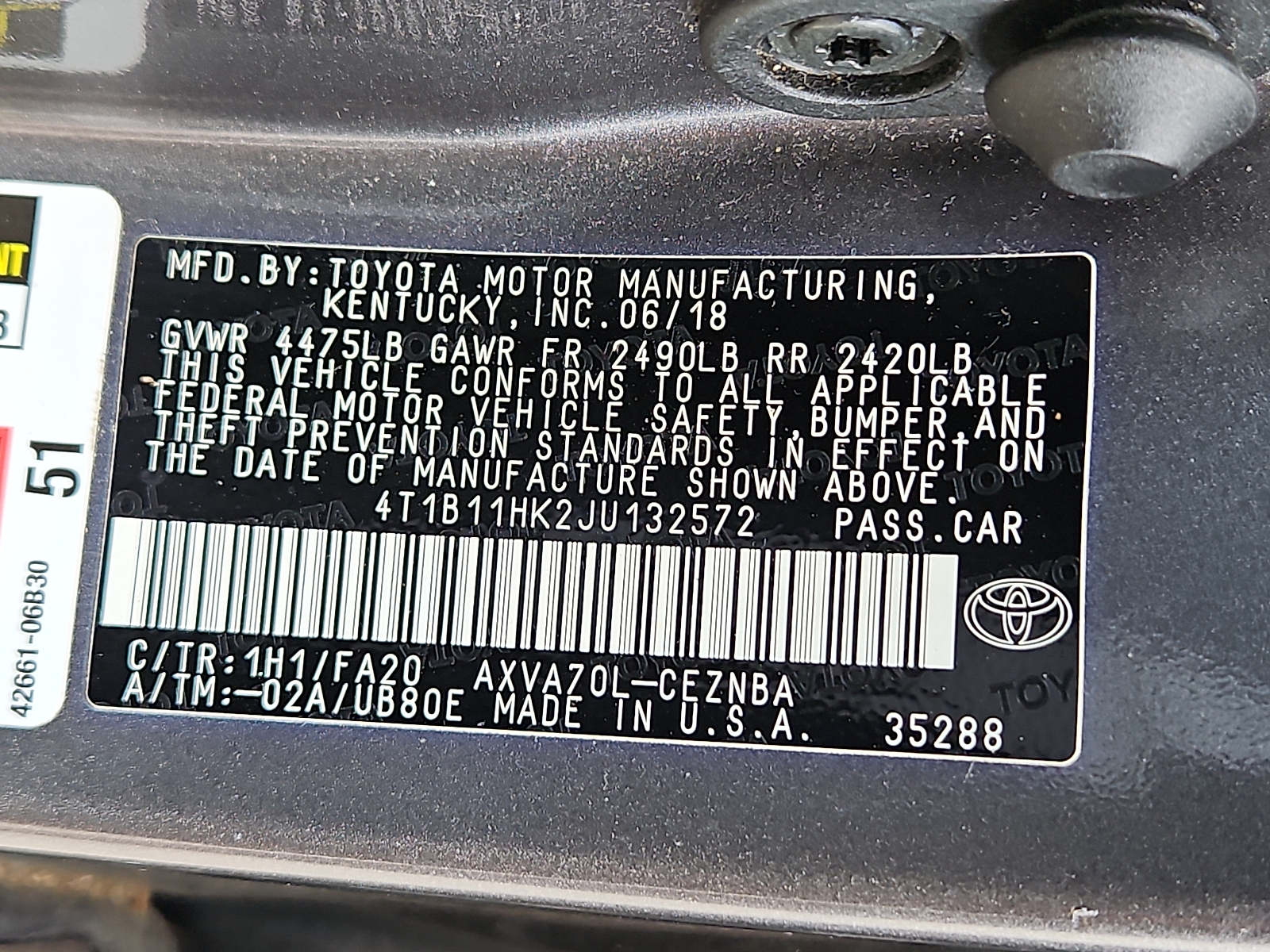 Used 2018 Toyota Camry Sedan