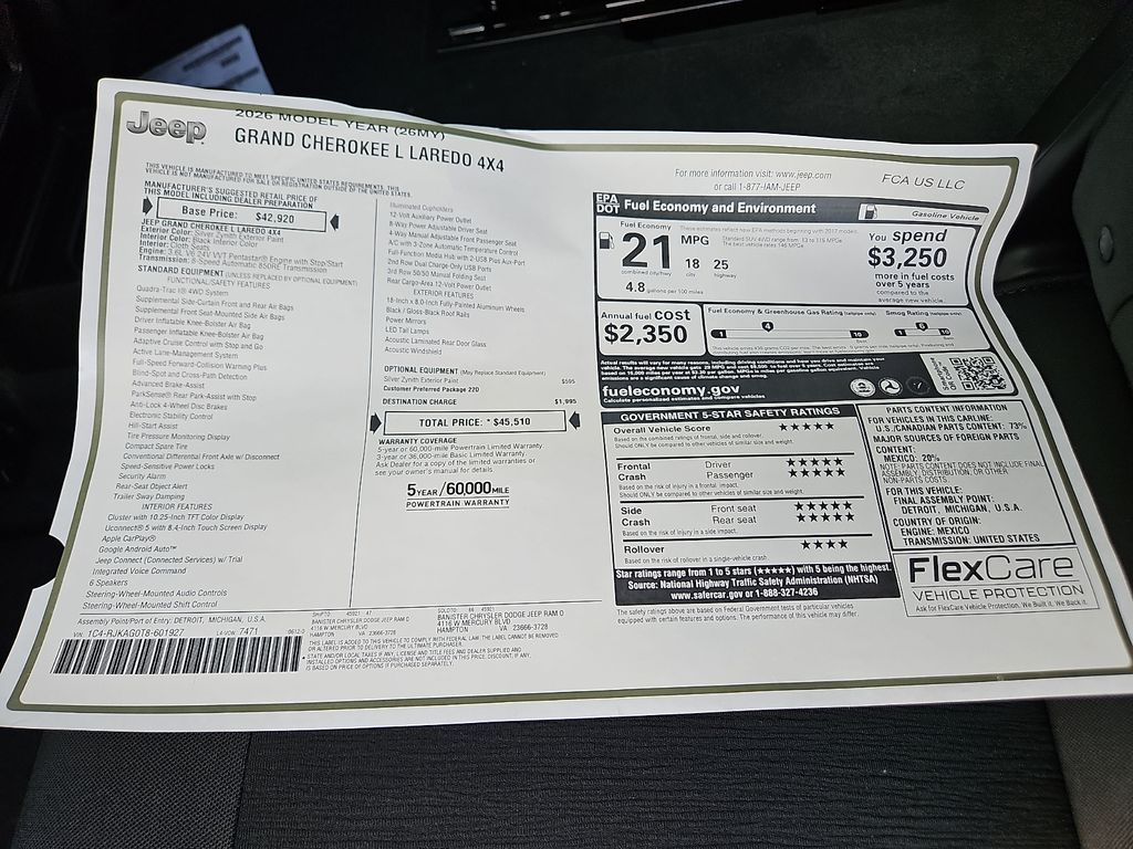 New 2026 Jeep Grand Cherokee L SUV
