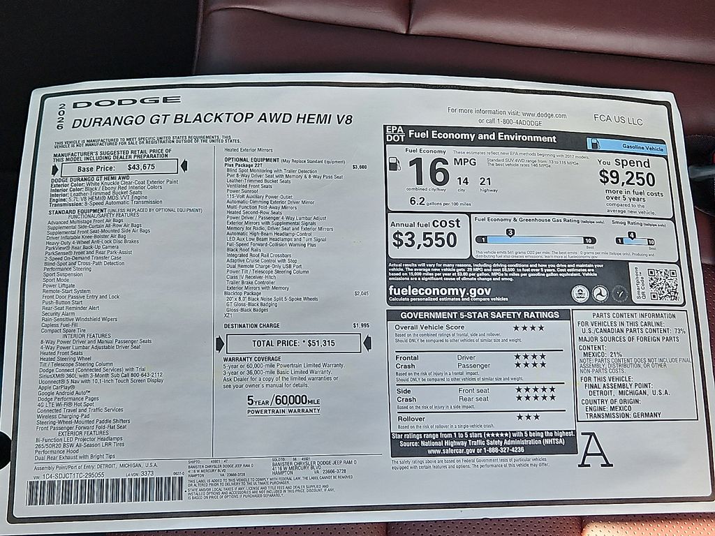New 2026 Dodge Durango SUV