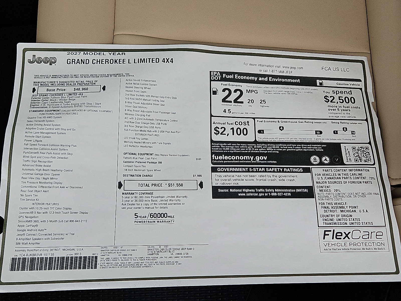 New 2027 Jeep Grand Cherokee L SUV