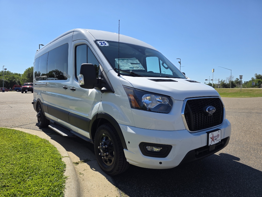 2025 Ford Transit Wagon T-350 Med Roof Slide - Oxford White exterior view 3