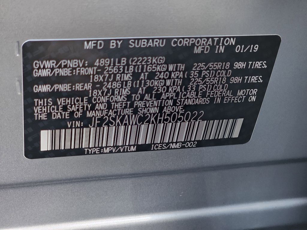 Used 2019 Ice Silver Metallic Subaru Touring image 30