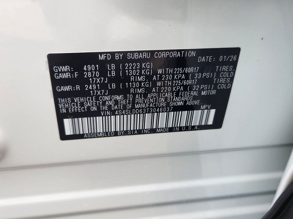 New 2026 Crystal White Pearl Subaru Premium image 25
