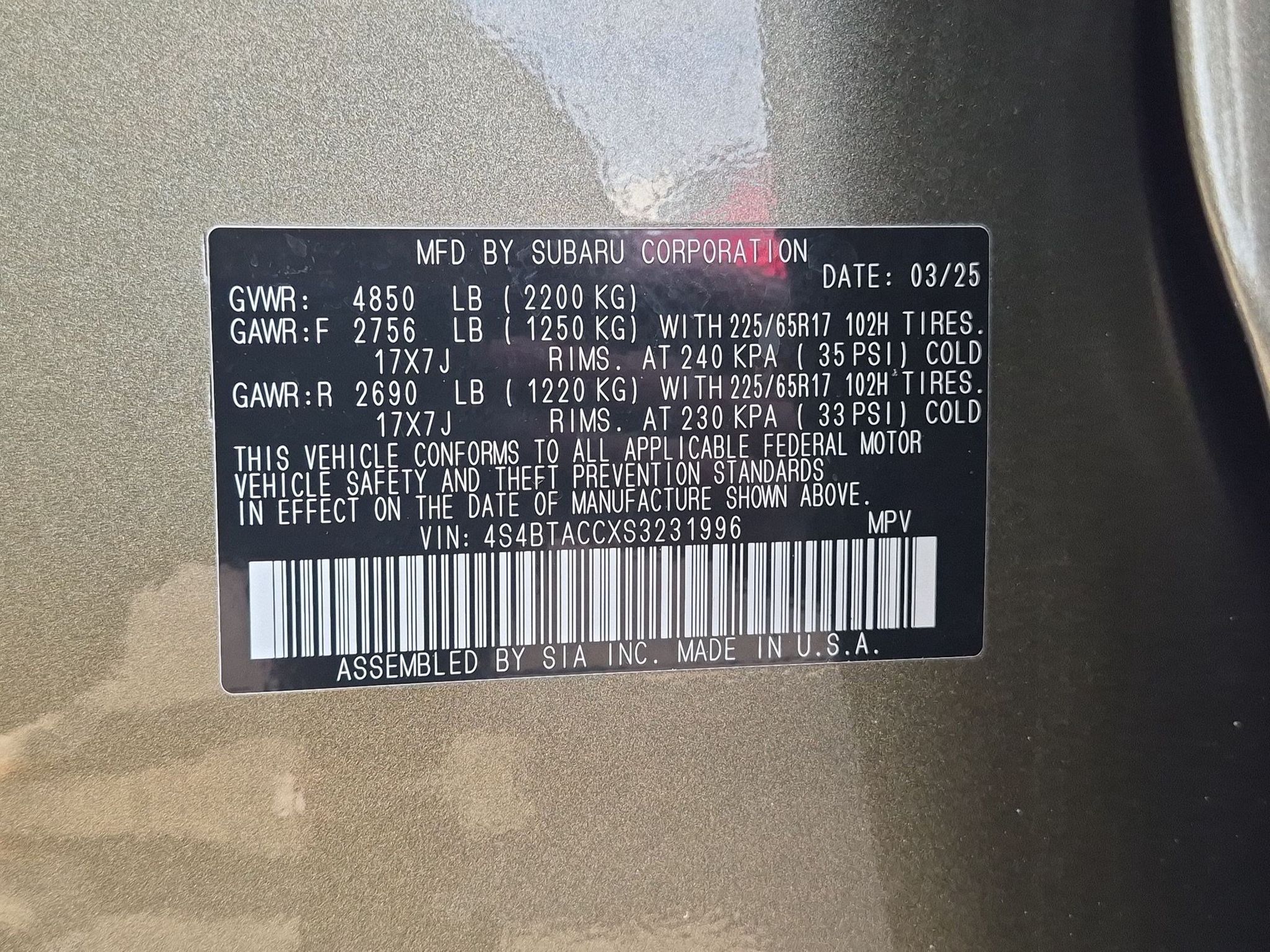 Certified Used 2025 Autumn Green Metallic Subaru Premium image 25
