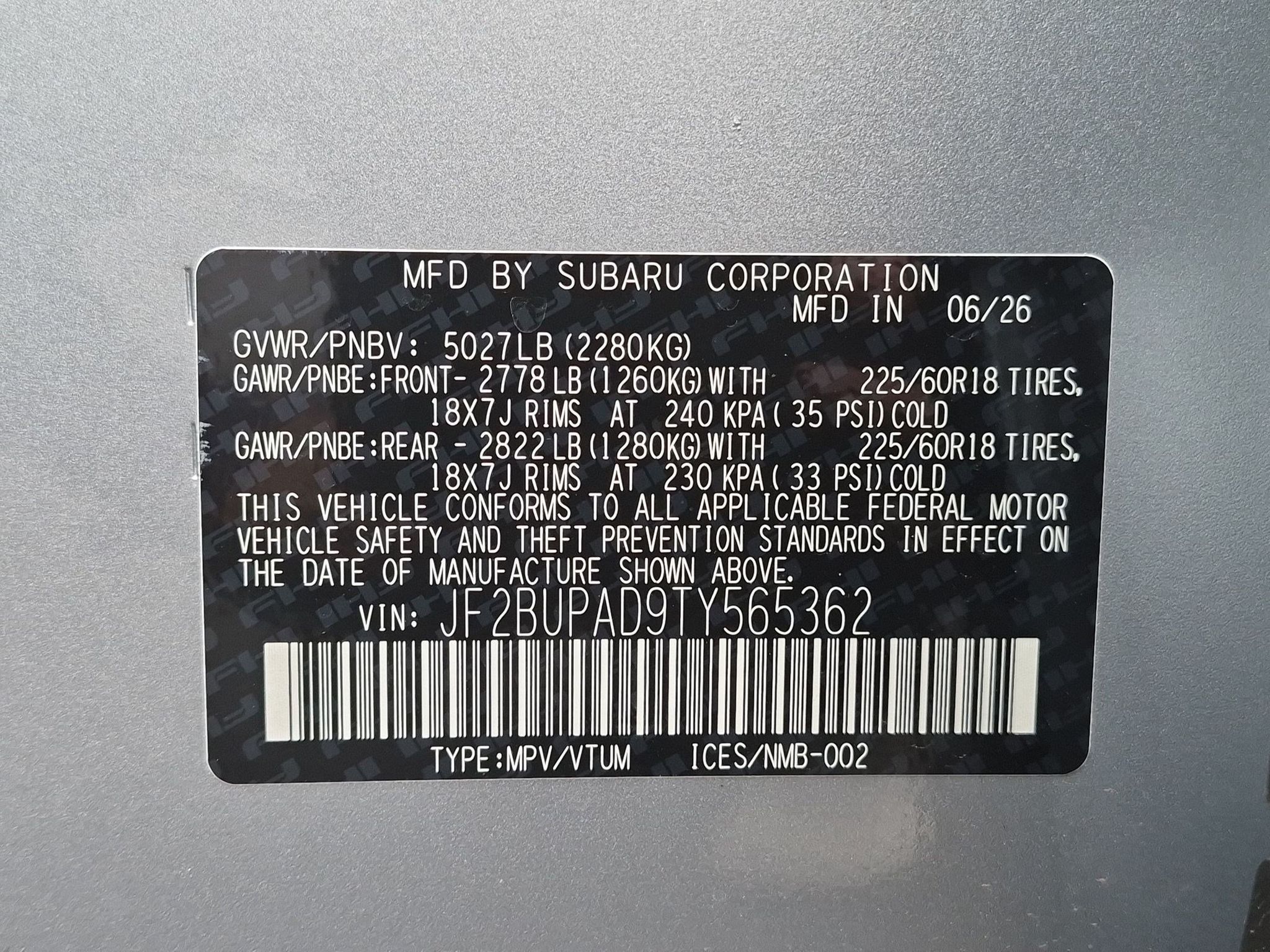 New 2026 Ice Silver Metallic Subaru Premium image 25